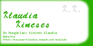 klaudia kincses business card